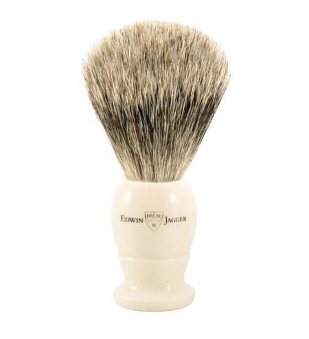 Best Badger Shaving Brush by Edwin Jagger – Ivory Coloured M