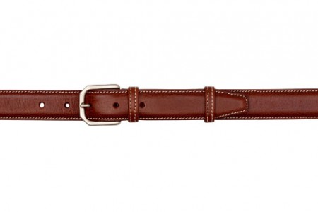 Stylish Lightbrown Leather Belt with Light Stitching