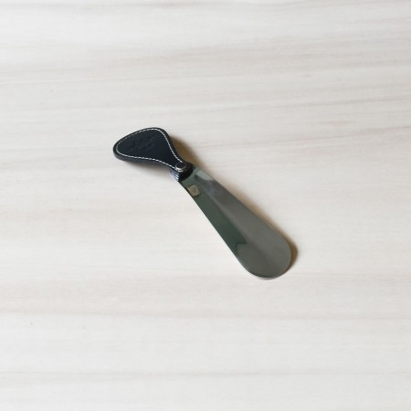 Brown leather and Metal Shoe Horn By LCA