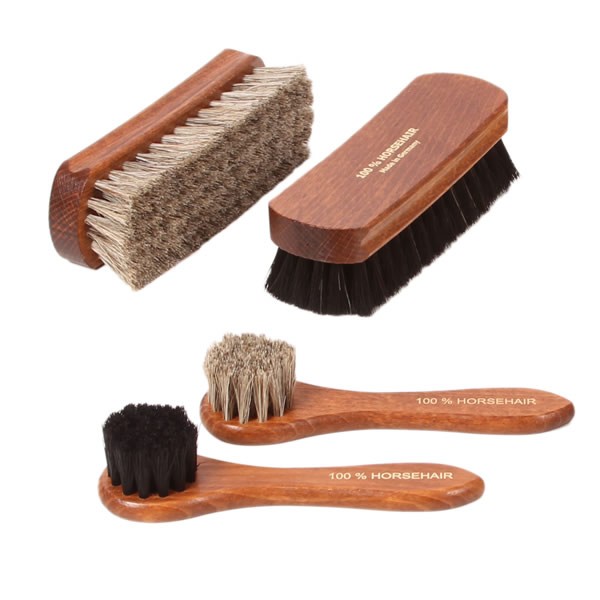 Deluxe set of shoe care brushes, 100% horsehair - Reptile - Special - Shoe  type - Shoe Care - Distinctly Different
