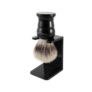 Shaving Brush with Drip Stand by Edwin Jagger – Synthetic silvertip fibre