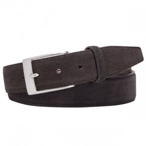 Dark Brown Suede Leather Belt By Profuomo