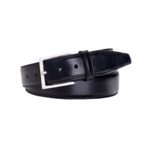 Luxury Black Leather Belt By Profuomo