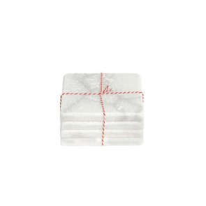 Stoned marble white coaster square